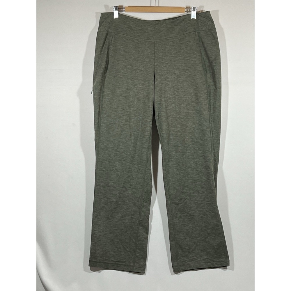 Duluth Trading Co Womens Leggings Gray Stretch Zip Pocket 1X x 31